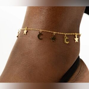 Nominal Moon & Star Anklet – 18k Gold Plated – Brand New AND sealed